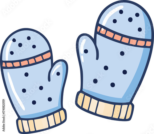 Baby Mittens Vector Nursery Illustration