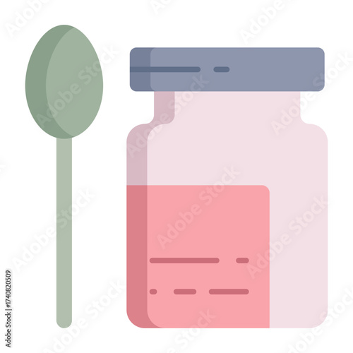 bottle spoon flat icon design