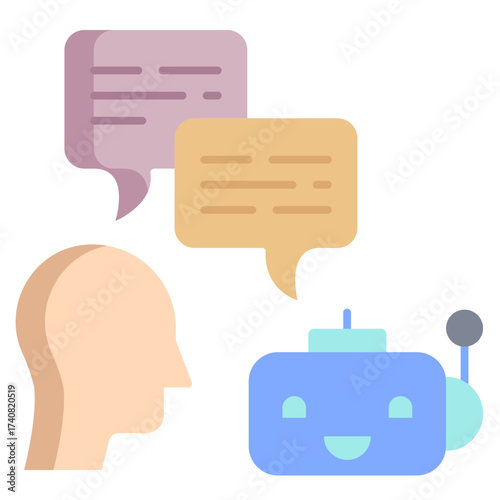 ai chat bot flat icon design