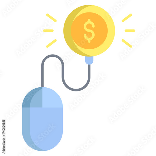 click per pay flat icon design