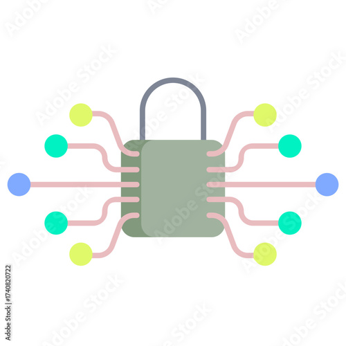 bitcoin lock flat icon design