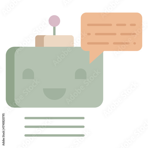 robot talk flat icon design