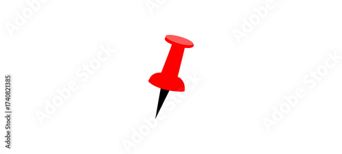 Red PushPin. Thumbtack for note Attach Collection. Realistic 3d push pins pinned.