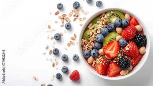 Wallpaper Mural Healthy breakfast bowl with fresh berries and kiwi Torontodigital.ca