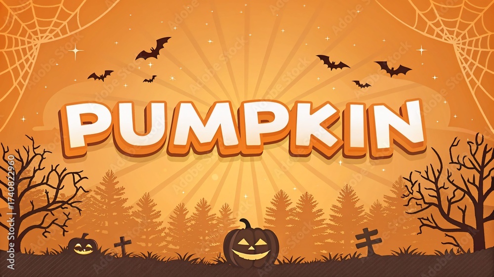 Fototapeta premium halloween background with pumpkin and bats