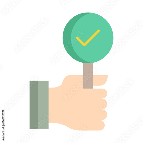 go hand sign flat icon design
