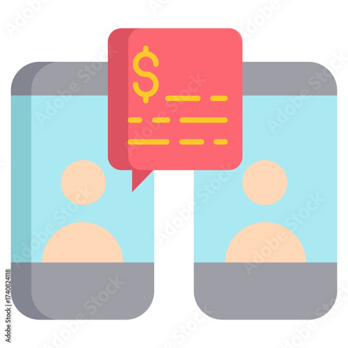 mobile finance flat icon design