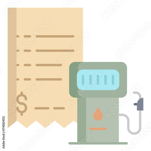 petrol bunk bill flat icon design