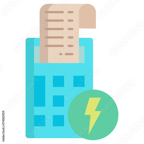 power bill flat icon design