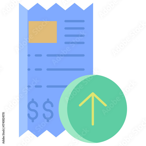 upload receipt flat icon design