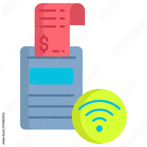 wi-fi e-bill  flat icon design