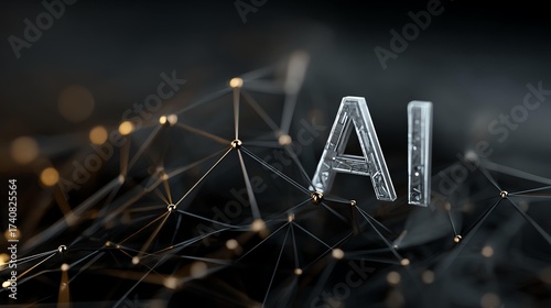 A futuristic depiction of artificial intelligence, featuring intricate geometric patterns and glowing connections