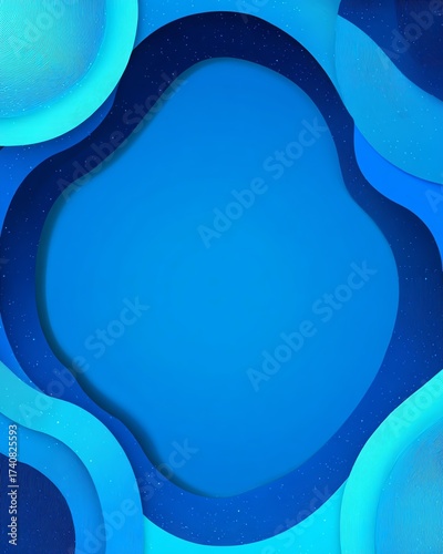 A vibrant abstract design featuring overlapping shapes in various shades of blue. This visually stunning background can enhance any digital project or presentation.