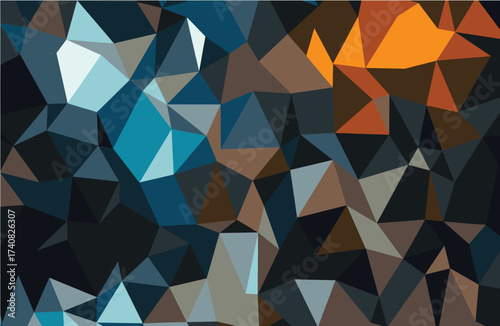 Dark Abstract Geometric Low Poly Polygon Background