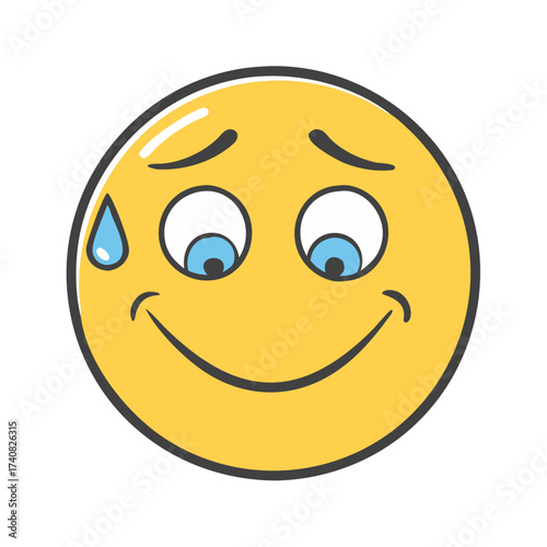 smiling face with a tear emotional balance icon