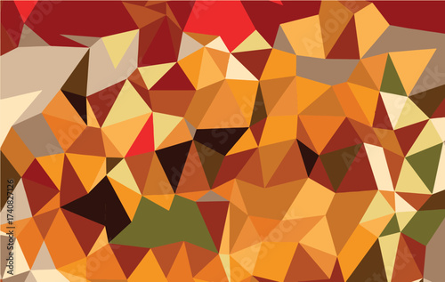 Warm Abstract Geometric Pattern of Orange and Brown Triangles