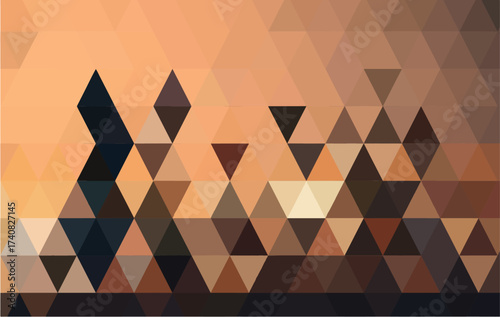 Sunset Hued Geometric Mosaic with Dark Accents abstract