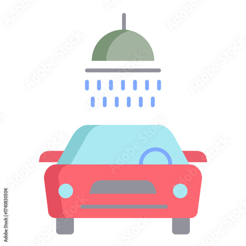 car wash flat icon design