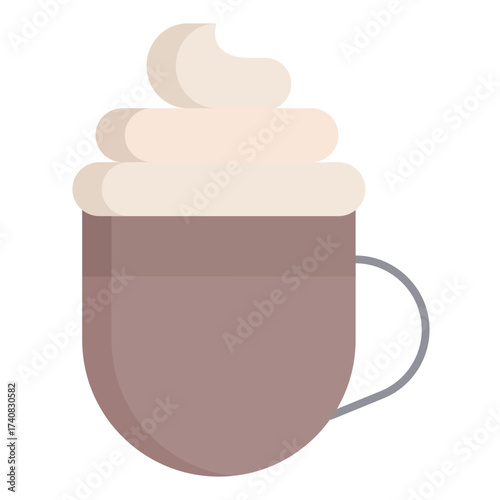 cream coffee flat icon design
