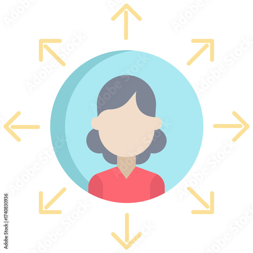  social network connection flat icon design