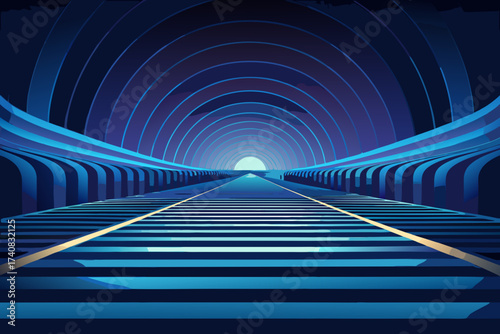light trails on the tunnel