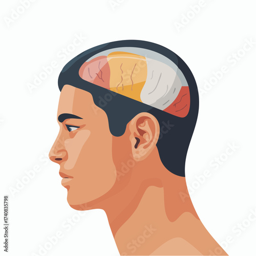 Understanding the Human Mind An Illustration of Brain Structure and Function, Neurology Concept