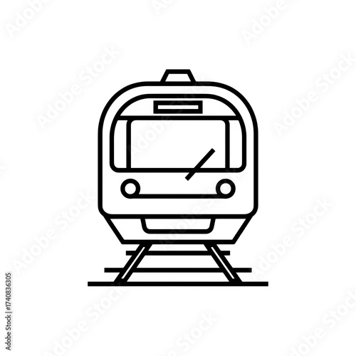Train Front View Icon isolated on transparent background