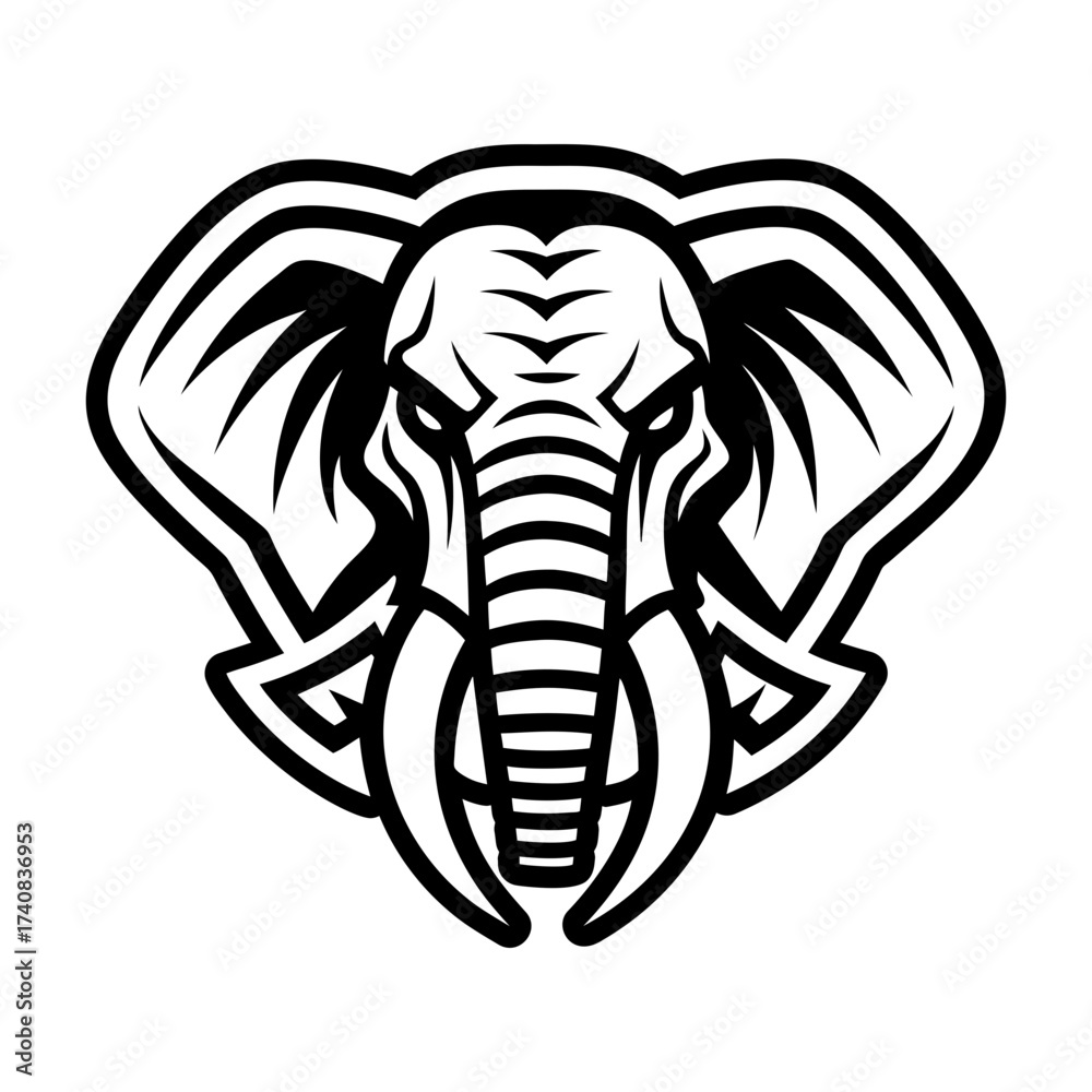 Fototapeta premium Set of Glyph Style Wild Elephant Icons