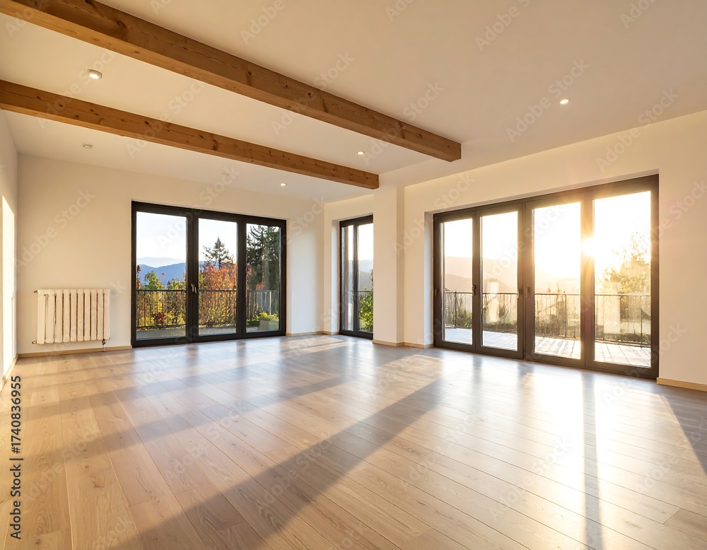 Obraz premium Spacious, sunlit interior of a modern home