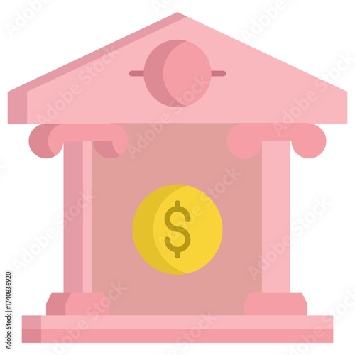 bitcoin bank flat icon design