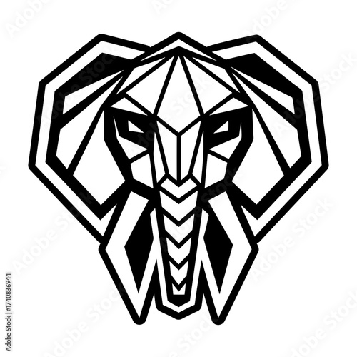 Set of Glyph Style Wild Elephant Icons 

