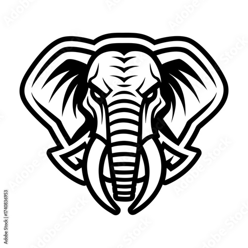 Set of Glyph Style Wild Elephant Icons 

