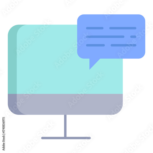 computer chat flat icon design