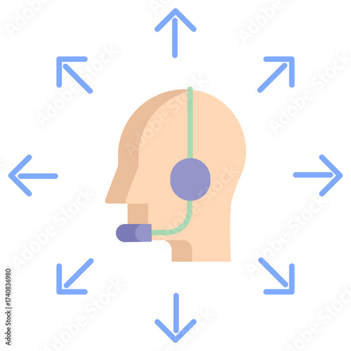 customer call flat icon design