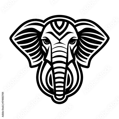 Set of Glyph Style Wild Elephant Icons 

