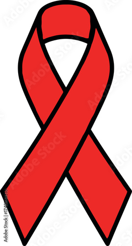 Red Ribbon Symbol for Awareness and Support.