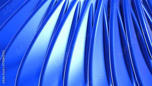 Blue striped pattern background, 3d lines design, abstract minimal background...