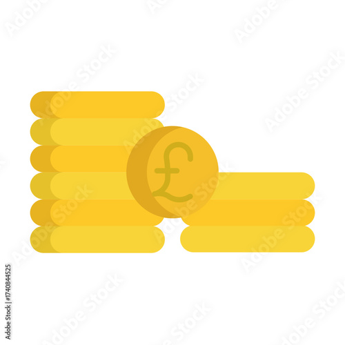 pound coin flat icon design