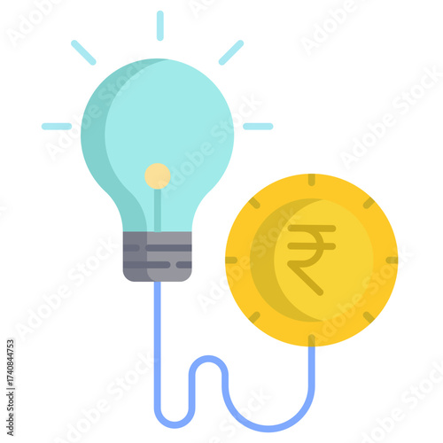 rupee innovative Idea flat icon design