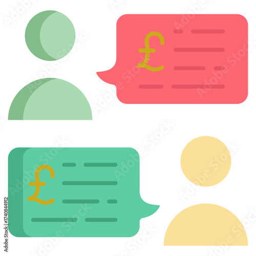 partnership chat flat icon design