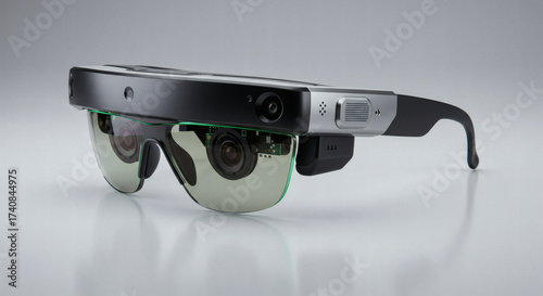 Augmented reality glasses futuristic technology device with transparent background