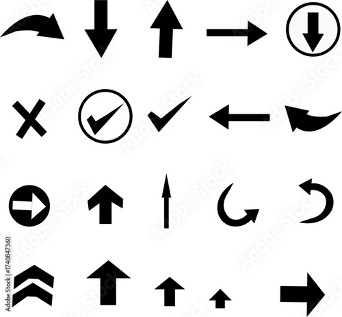 Adobe Illustrator Artwork, Different Types of Arrows Collection – Various Arrow Icons and Direction Symbols