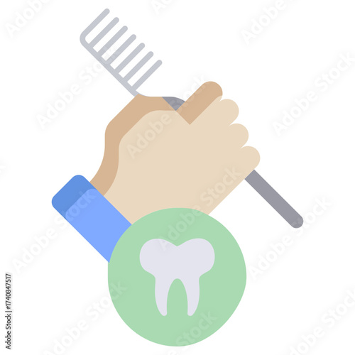 brush teeth  flat icon design