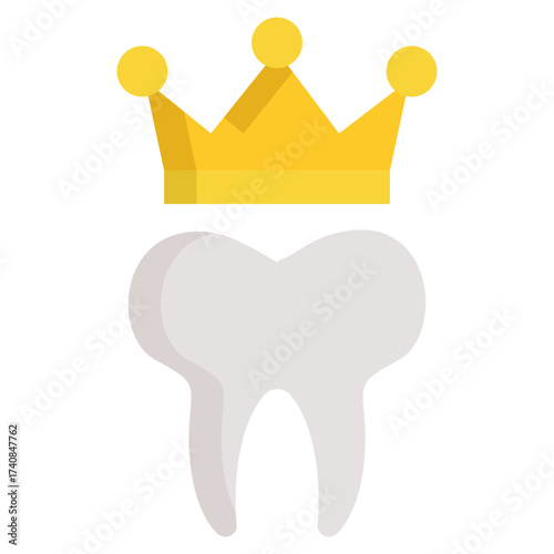 new tooth flat icon design