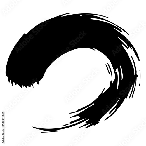 Bold circular paint stroke illustration