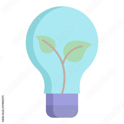  eco electric bulb flat icon design
