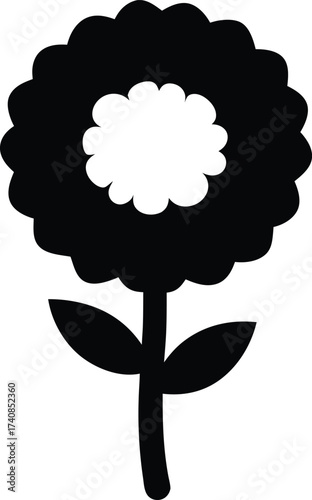 Marigold Flower Silhouette Vector Illustration, Marigold Silhouette Vector - Dia de los Muertos, Diwali, Festival