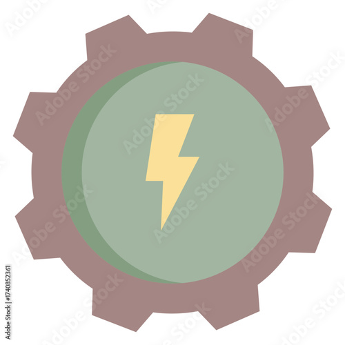 power process flat icon design