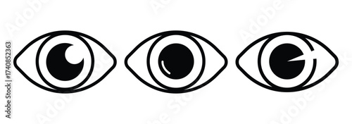 vision icon, see view icons - eyesight symbol - invisible eye hide icon, incognito icon no eye view hidden icon set. Hidden icon vector, vector illustration