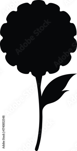 Marigold Flower Silhouette Vector Illustration, Marigold Silhouette Vector - Dia de los Muertos, Diwali, Festival